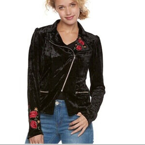 Disney Pixar Coco Moto Jacket Velvet Embroidered Day of the Dead Size S NEW!